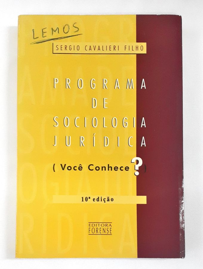 <a href="https://www.touchelivros.com.br/livro/programa-de-sociologia-juridica/">Programa de Sociologia Jurídica - Sérgio Cavalieri Filho</a>