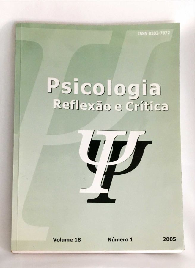 <a href="https://www.touchelivros.com.br/livro/psicologia-reflexao-e-critica-vol-18-no1/">Psicologia: Reflexão e Crítica Vol. 18 Nº1 - Sílvia Helena Koller e Outros</a>
