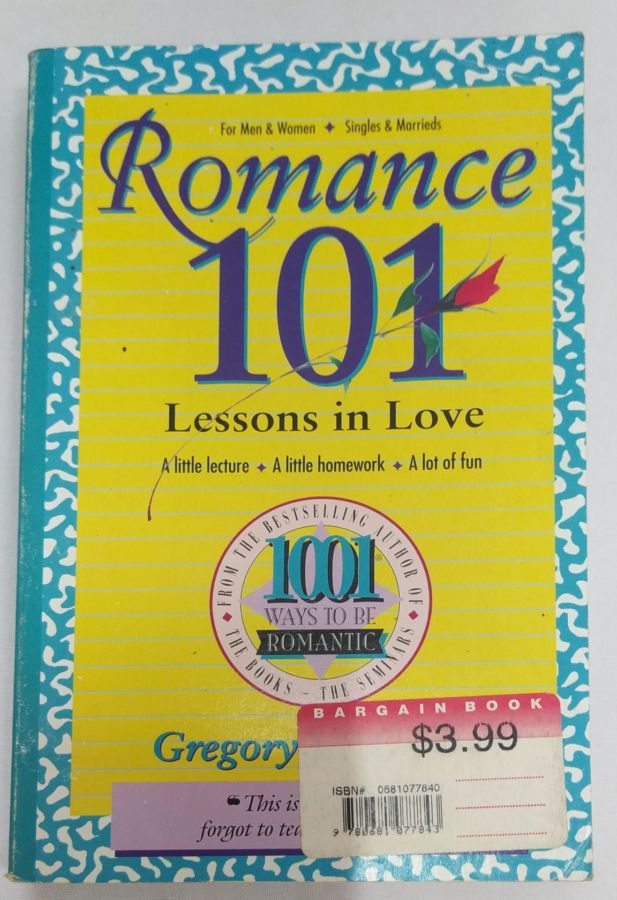 <a href="https://www.touchelivros.com.br/livro/romance-101/">Romance 101 - Gregory J. P. Godek</a>