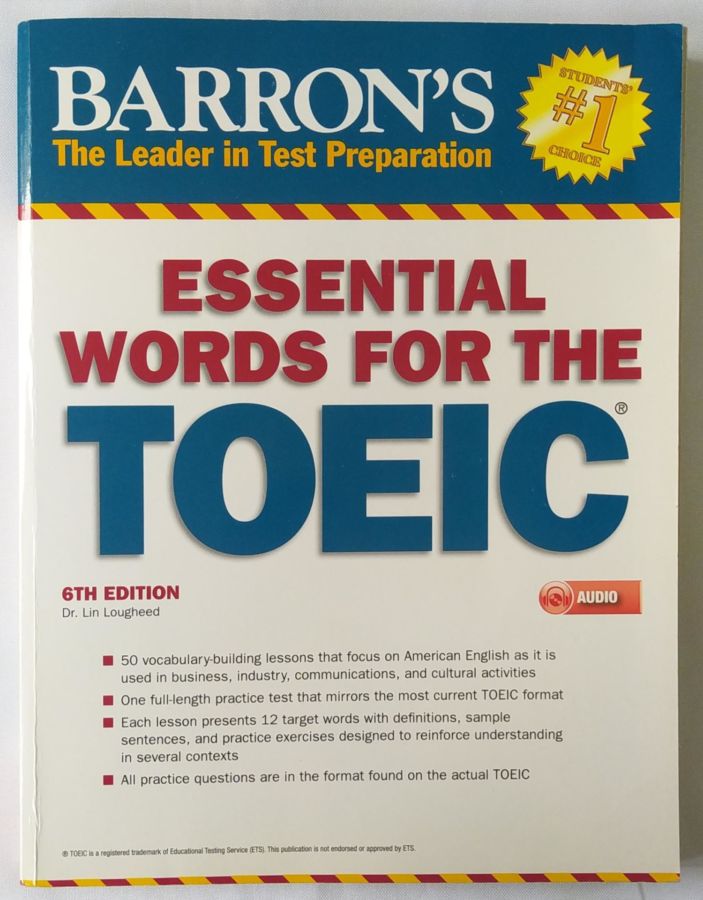<a href="https://www.touchelivros.com.br/livro/barrons-essential-words-for-the-toeic/">Barron’s Essential Words For The TOEIC - Lin Lougheed</a>